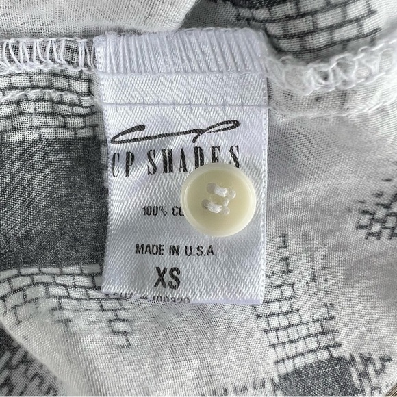 CP Shades Dolman Sleeve Popover Cotton Crop Top Square Crosshatch XS Boxy GUC - Picture 10 of 11